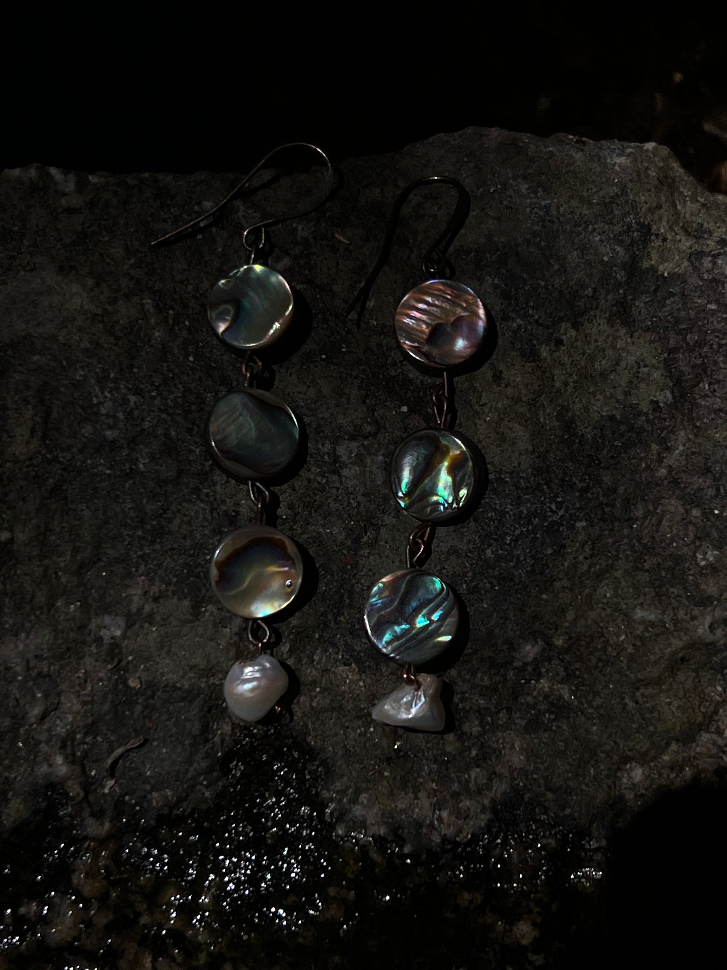 Mini Abalone Pearl Earrings