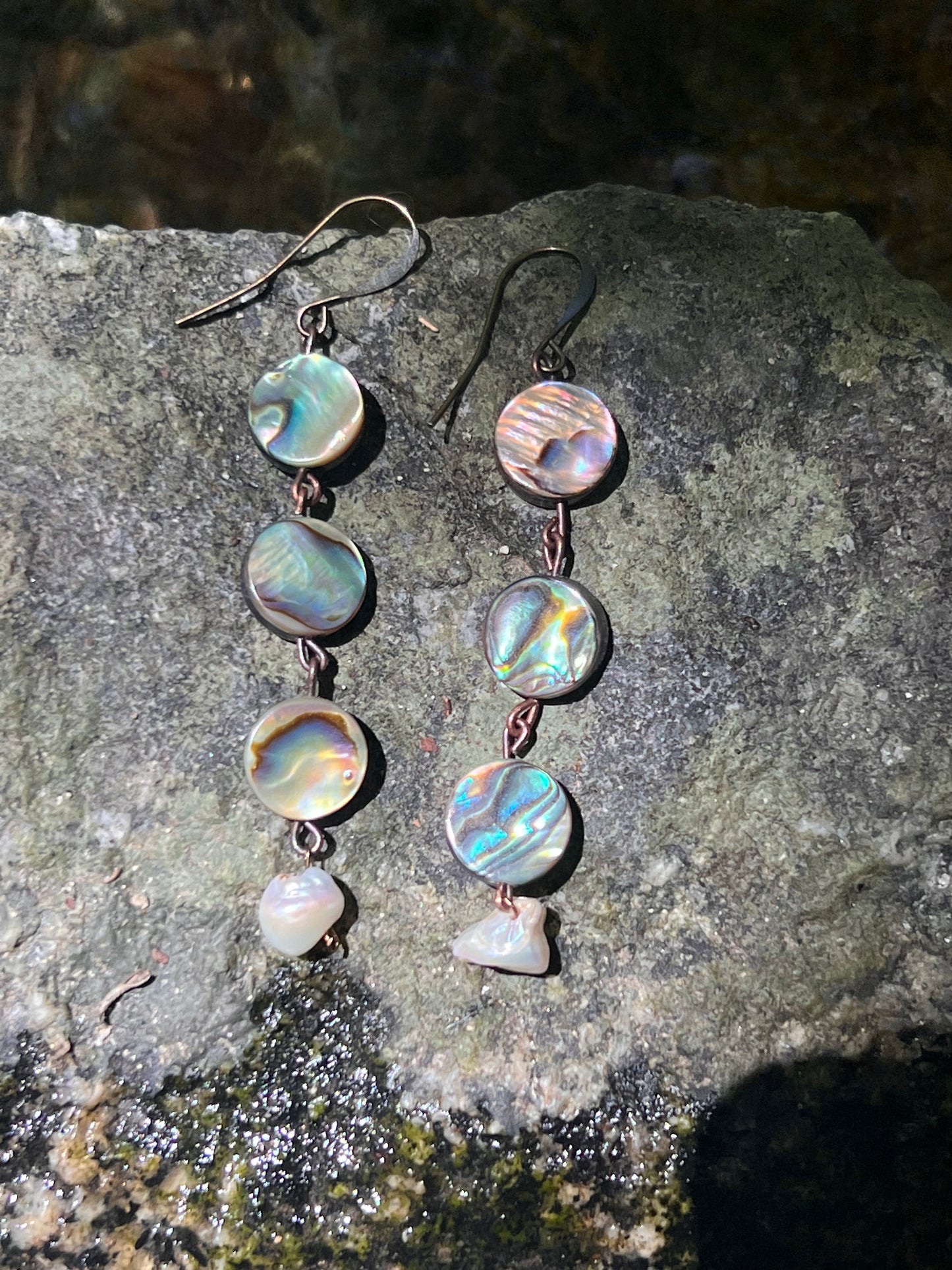 Mini Abalone Pearl Earrings