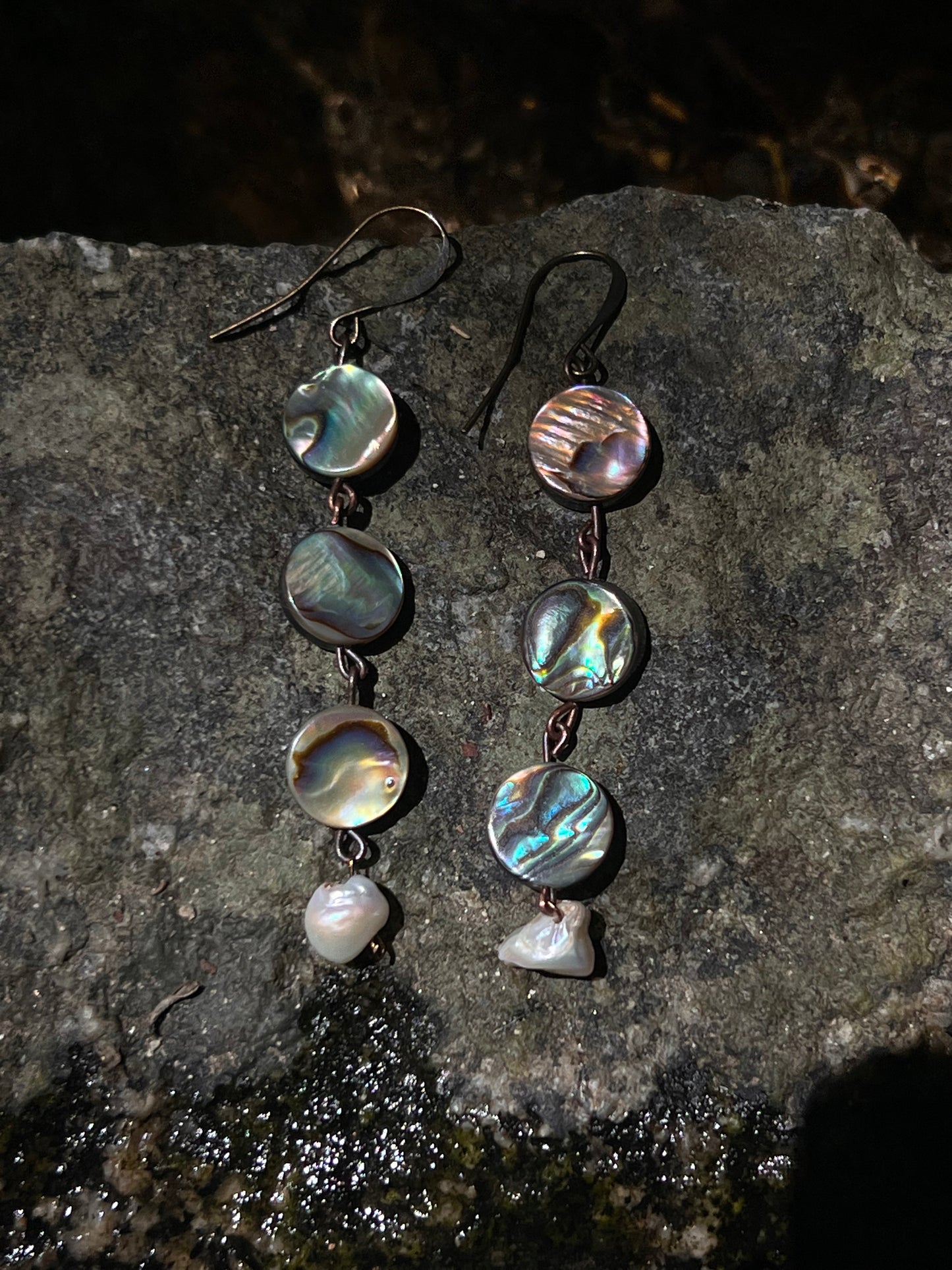 Mini Abalone Pearl Earrings